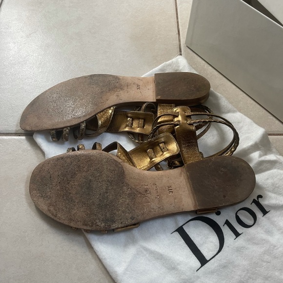Dior Gold Sandals Sz 37 1/2 - Picture 5 of 5